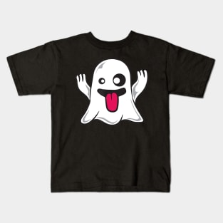 Funny ghoul face halloween ghost emojis easy quick Kids T-Shirt